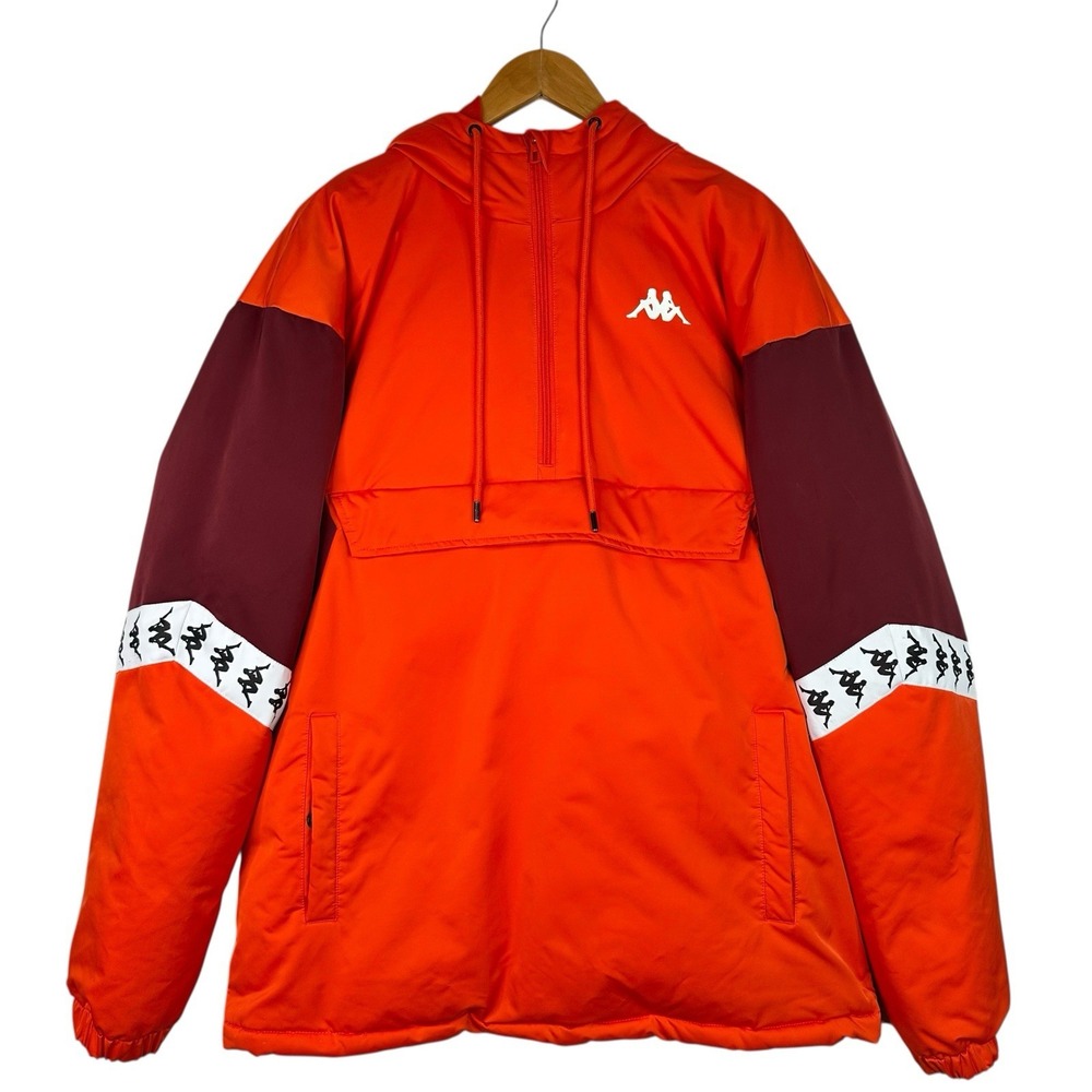 Kappa 222 Banda Daben Mens Hooded Padded Jacket Anorak Parka Coat XXL Orange